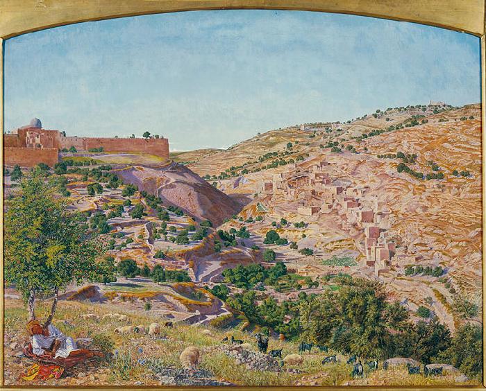 Thomas Seddon Jerusalem and the Valley of Jehoshaphat from the Hill of Evil Counsel France oil painting art